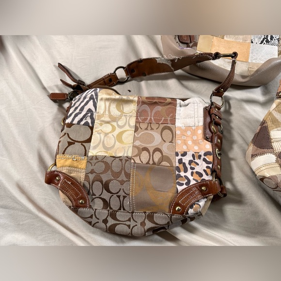 Coach Patchwork Vintage Brown Shoulder Bag Set Of 3 Rough Condition Y2K 90s 2000 - Picture 6 of 16